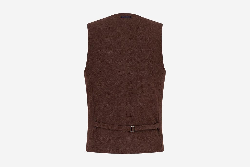 WAISTCOAT PIQUE CHOCOLATE BROWN