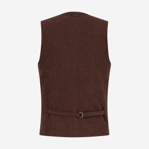 WAISTCOAT PIQUE CHOCOLATE BROWN – Image 2