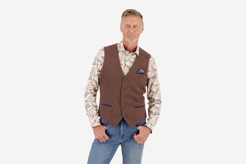 WAISTCOAT PIQUE CHOCOLATE BROWN