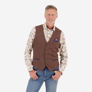 WAISTCOAT PIQUE CHOCOLATE BROWN – Image 3