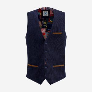WAISTCOAT RIB NAVY – Image 1