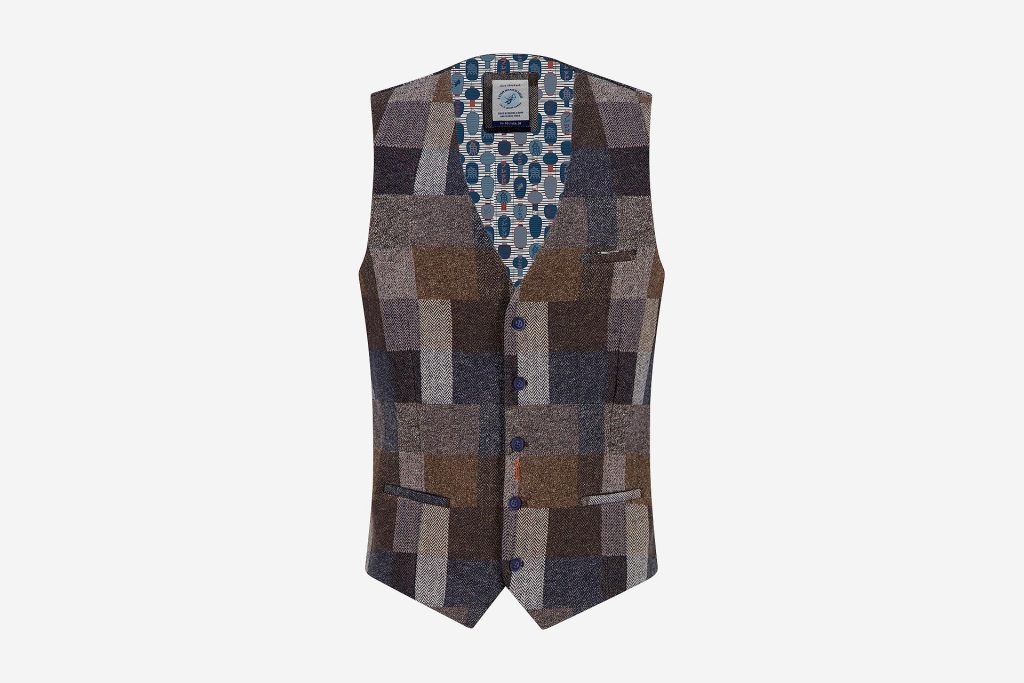 WAISTCOAT BOLD CHECK NAVY