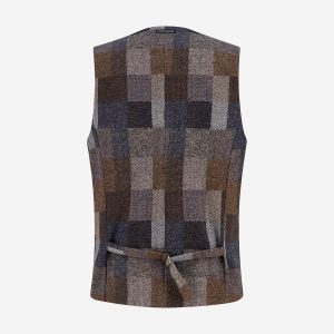 WAISTCOAT BOLD CHECK NAVY – Image 4