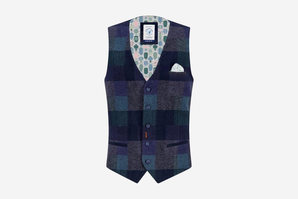 WAISTCOAT BOLD CHECK DARK GREEN