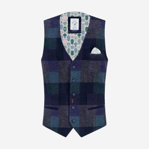 WAISTCOAT BOLD CHECK DARK GREEN – Image 1