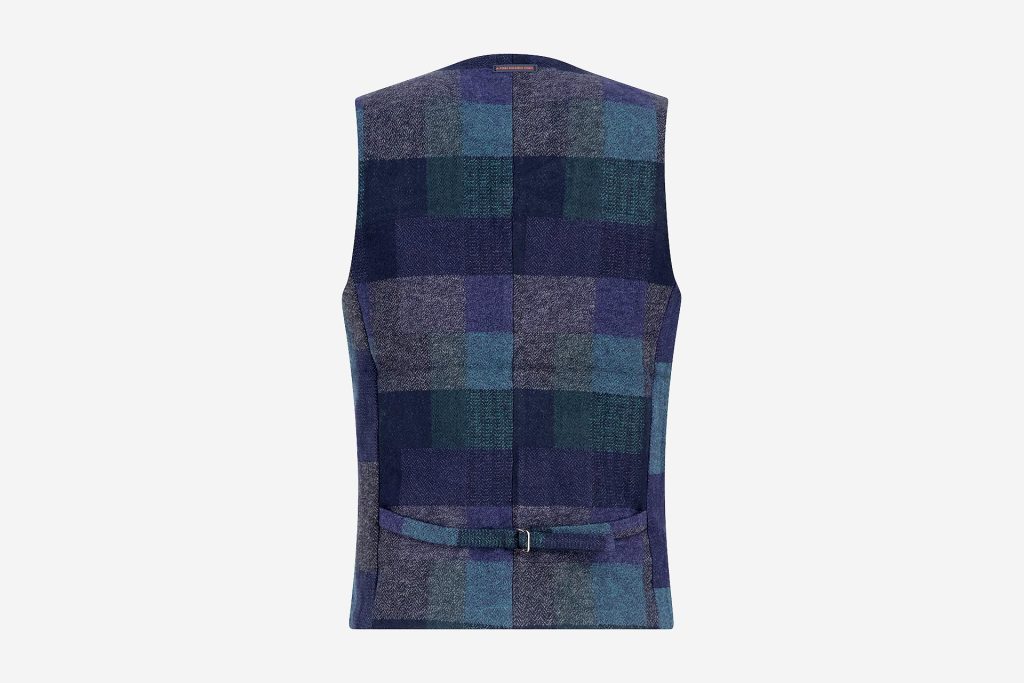 WAISTCOAT BOLD CHECK DARK GREEN