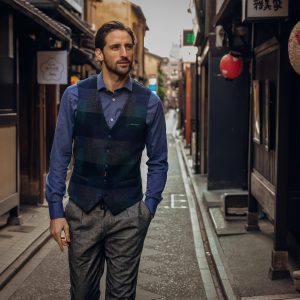 WAISTCOAT BOLD CHECK DARK GREEN – Image 5