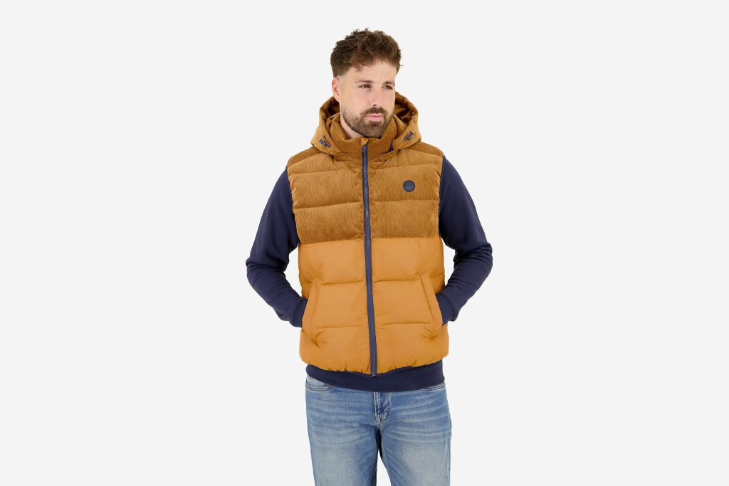 BODYWARMER RIB COGNAC