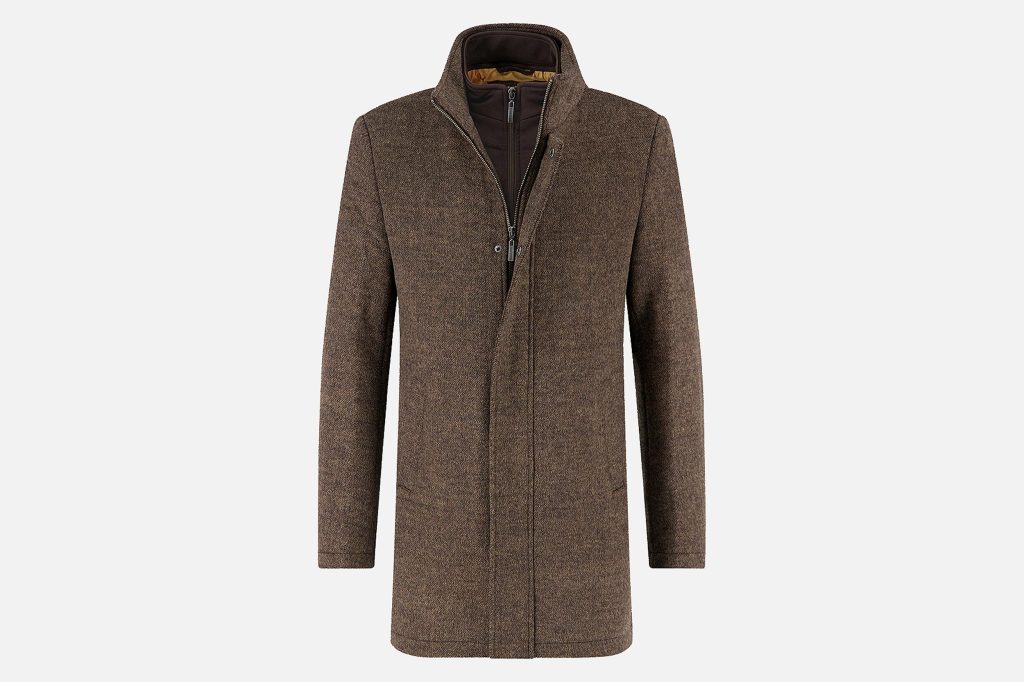 FUNNEL NECK COAT CHOCOLAT BROWN