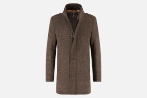 FUNNEL NECK COAT CHOCOLAT BROWN