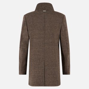 FUNNEL NECK COAT CHOCOLAT BROWN - Image 2