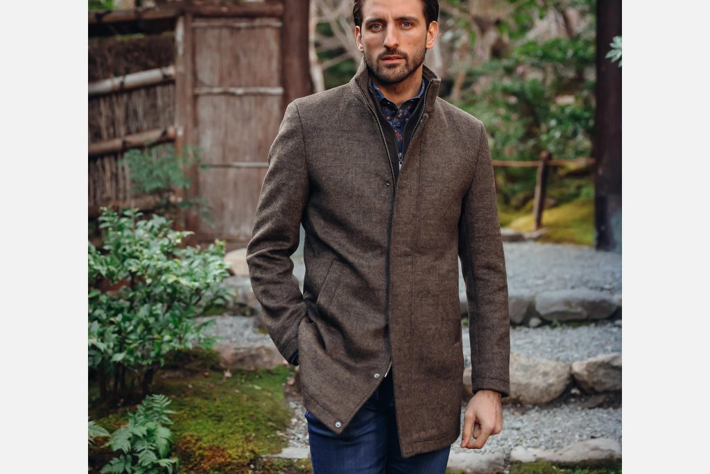 FUNNEL NECK COAT CHOCOLAT BROWN