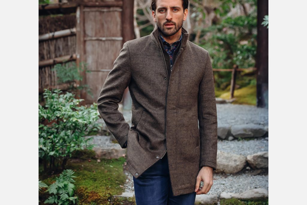 FUNNEL NECK COAT CHOCOLAT BROWN