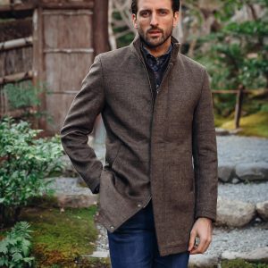 FUNNEL NECK COAT CHOCOLAT BROWN - Image 4