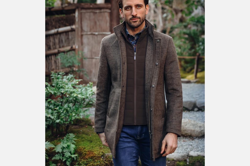 FUNNEL NECK COAT CHOCOLAT BROWN