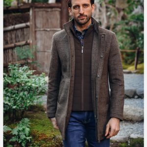 FUNNEL NECK COAT CHOCOLAT BROWN - Image 5