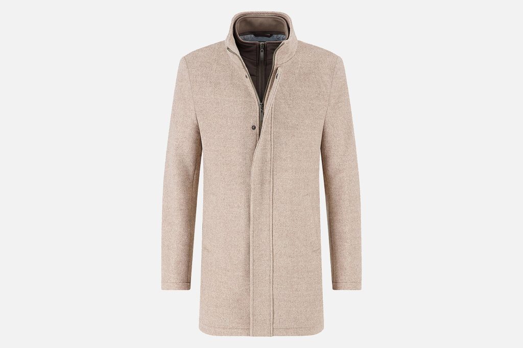 FUNNEL NECK COAT SAND