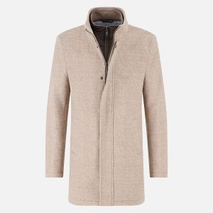 FUNNEL NECK COAT SAND - Image 1