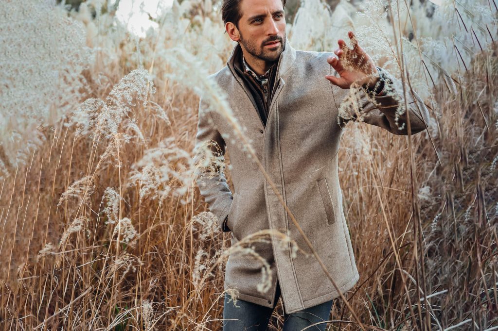 FUNNEL NECK COAT SAND