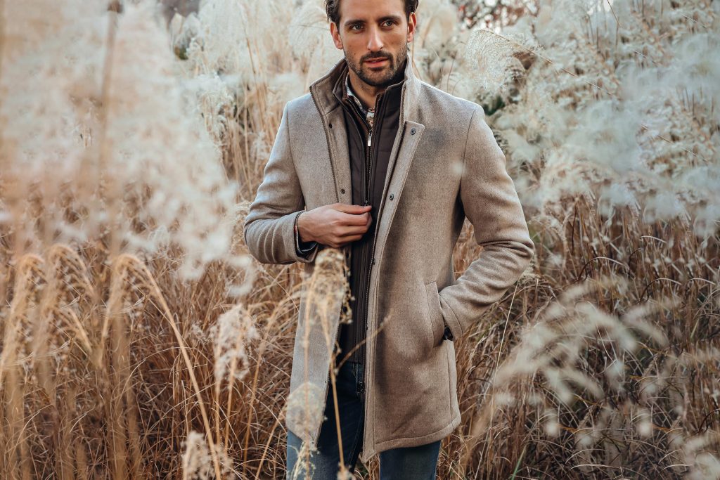 FUNNEL NECK COAT SAND
