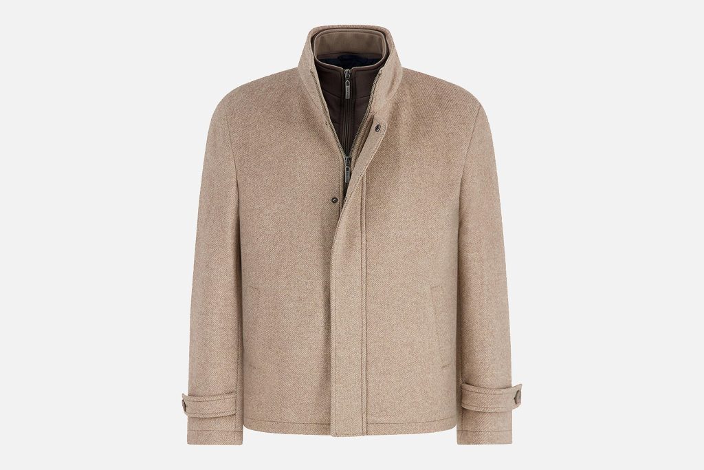 SHORT FUNNEL NECK COAT SAND