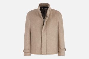 SHORT FUNNEL NECK COAT SAND