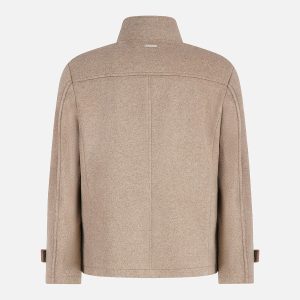 SHORT FUNNEL NECK COAT SAND - Image 2