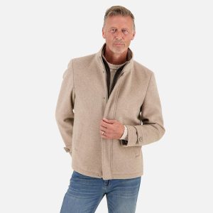 SHORT FUNNEL NECK COAT SAND - Image 4