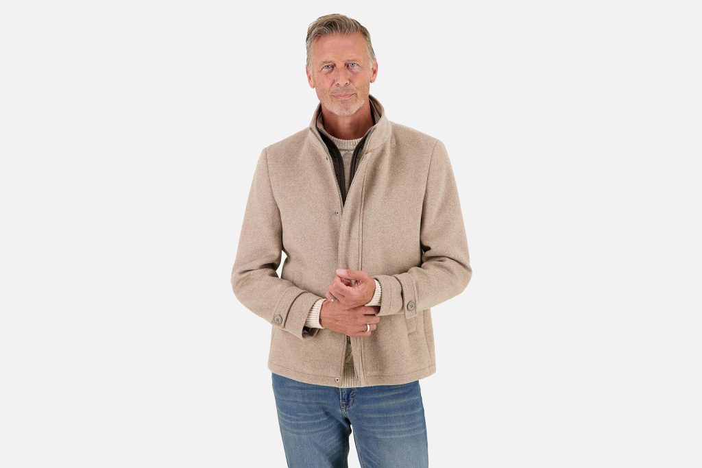 SHORT FUNNEL NECK COAT SAND