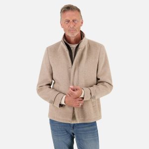 SHORT FUNNEL NECK COAT SAND - Image 6