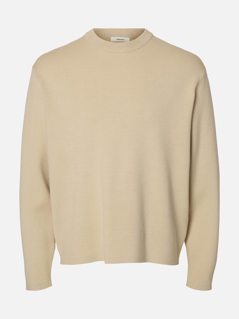 SLHTELLER FN CREW NECK OATMEAL