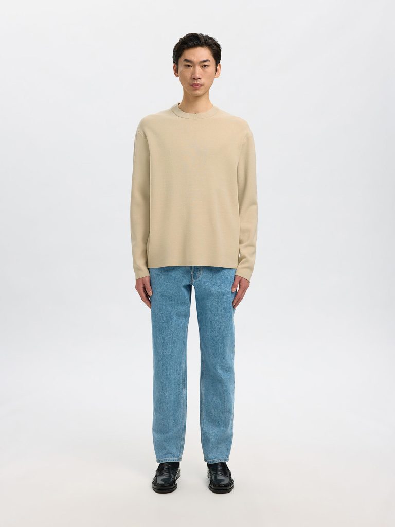 SLHTELLER FN CREW NECK OATMEAL