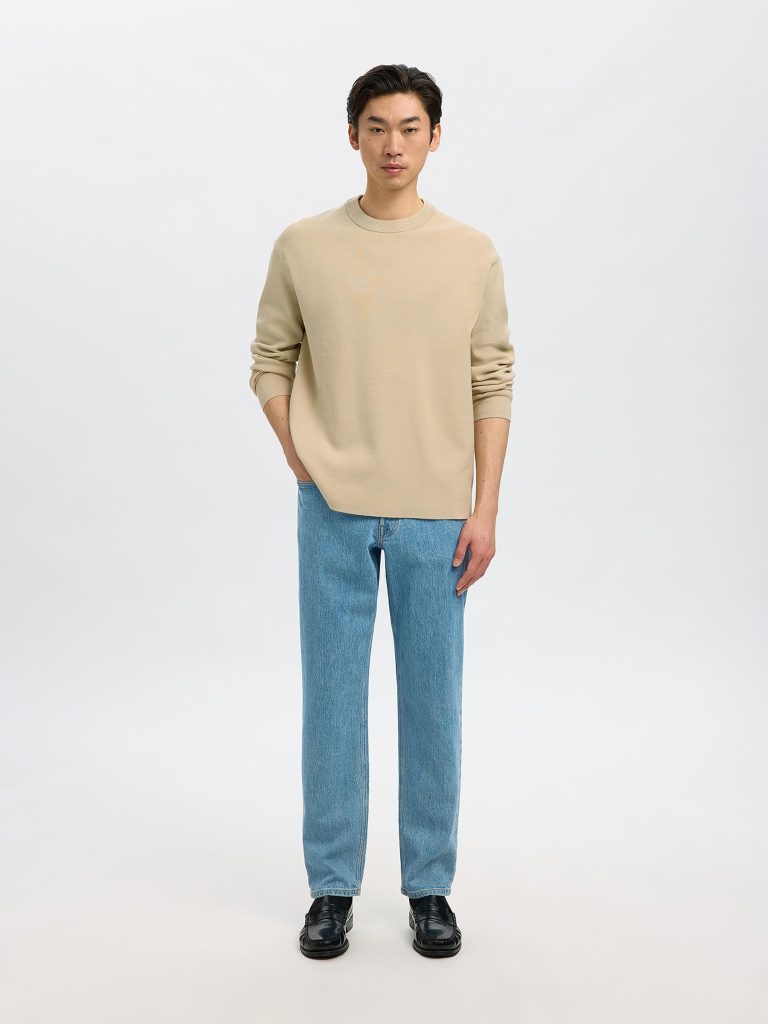 SLHTELLER FN CREW NECK OATMEAL