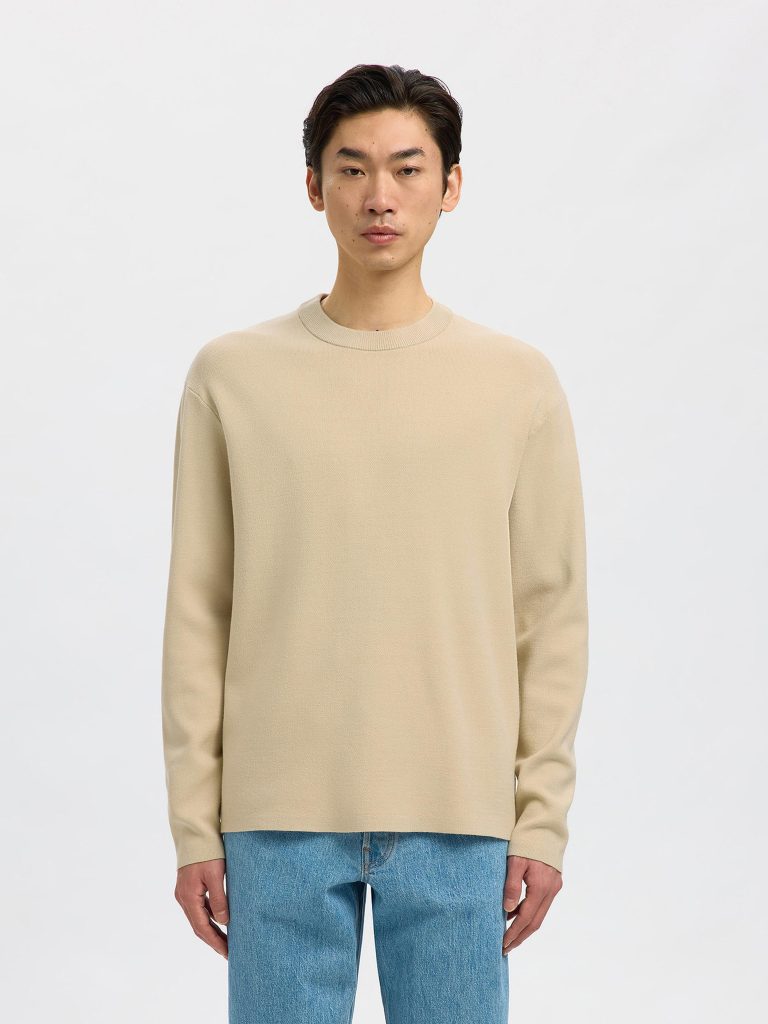 SLHTELLER FN CREW NECK OATMEAL