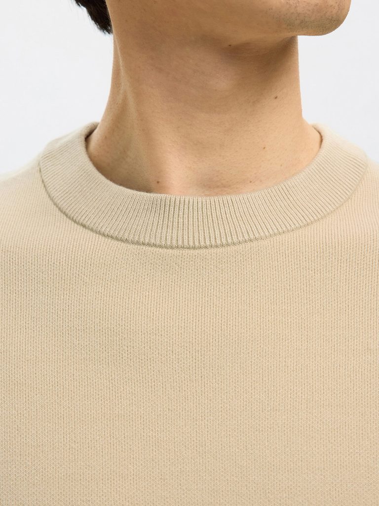 SLHTELLER FN CREW NECK OATMEAL