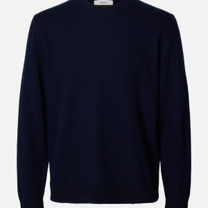 SLHTRAY MERINO BRUSHED CREW NAVY - Image 1