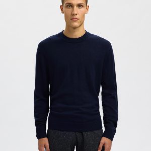 SLHTRAY MERINO BRUSHED CREW NAVY - Image 5