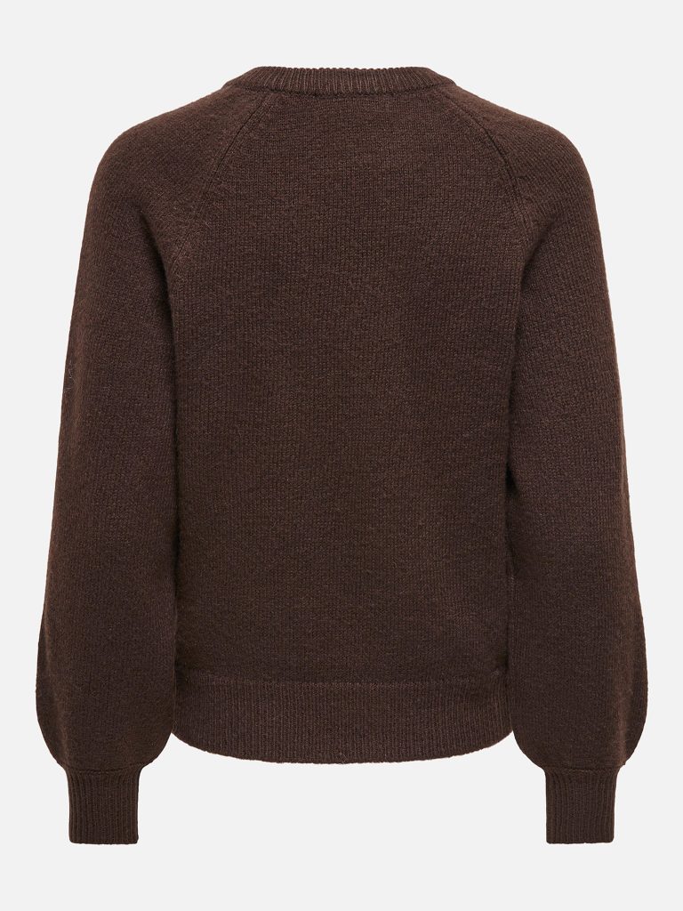 ONLEMMA LS BUTTON ONECK KNT COFFEE BEAN