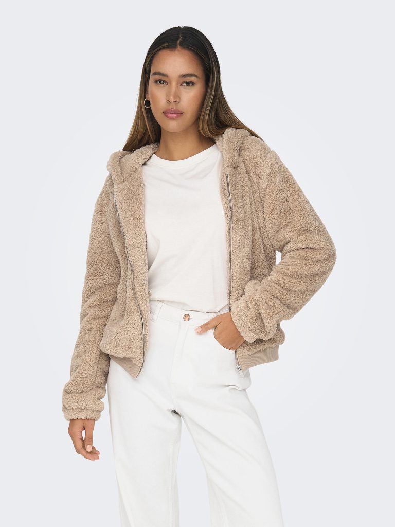ONLNEWANNA CONTACT SHERPA JKT HUMUS