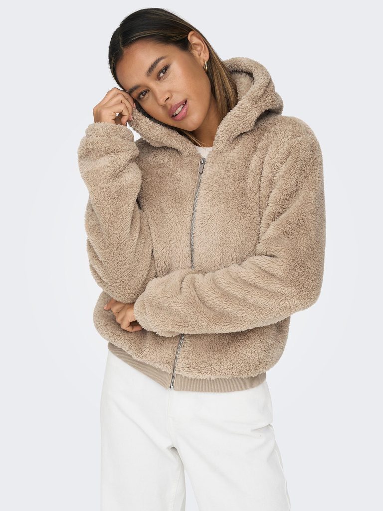 ONLNEWANNA CONTACT SHERPA JKT HUMUS