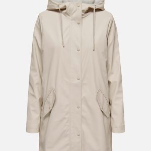 ONLSALLY RAINCOAT OATMEAL WHITE TEDDY – Image 1