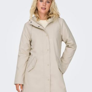 ONLSALLY RAINCOAT OATMEAL WHITE TEDDY – Image 4