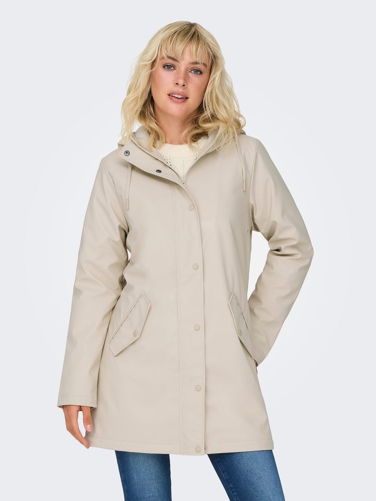ONLSALLY RAINCOAT OATMEAL WHITE TEDDY