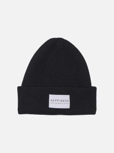 ONLALPHA LIFE PATCH RIB BEANIE BLACK