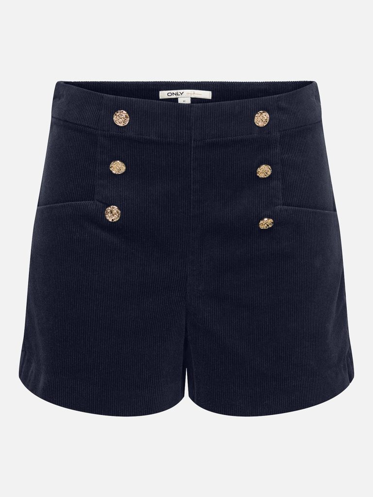 ONLZEVA HW CORD BUT SHORTS NIGHT SKY
