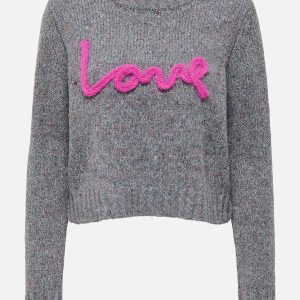 ONLSMILLA LS TEXT DETAIL ONECK DARK GREY FUCHSIA – Image 1