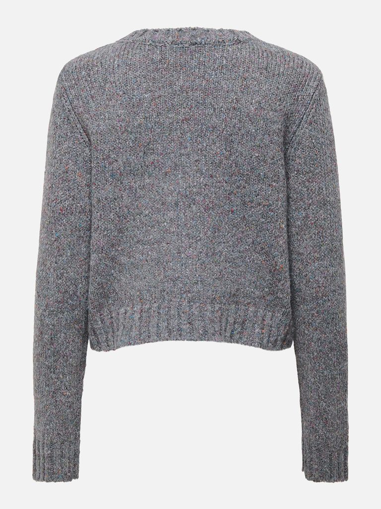 ONLSMILLA LS TEXT DETAIL ONECK DARK GREY FUCHSIA
