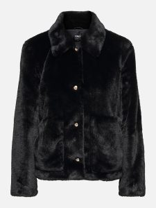 ONLMILLA FAUX FUR JACKET BLACK