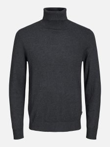 JJEEMIL KNIT ROLL NECK DARK GREY