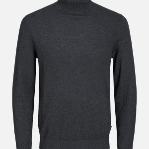 JJEEMIL KNIT ROLL NECK DARK GREY – Image 1
